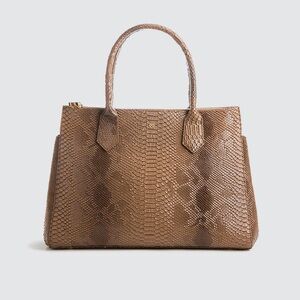 Gunas New York Koko Tan Snake Skin Texture Vegan Workbag in Like New Condition.